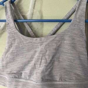 Lululemon Light Gray Striped Bra